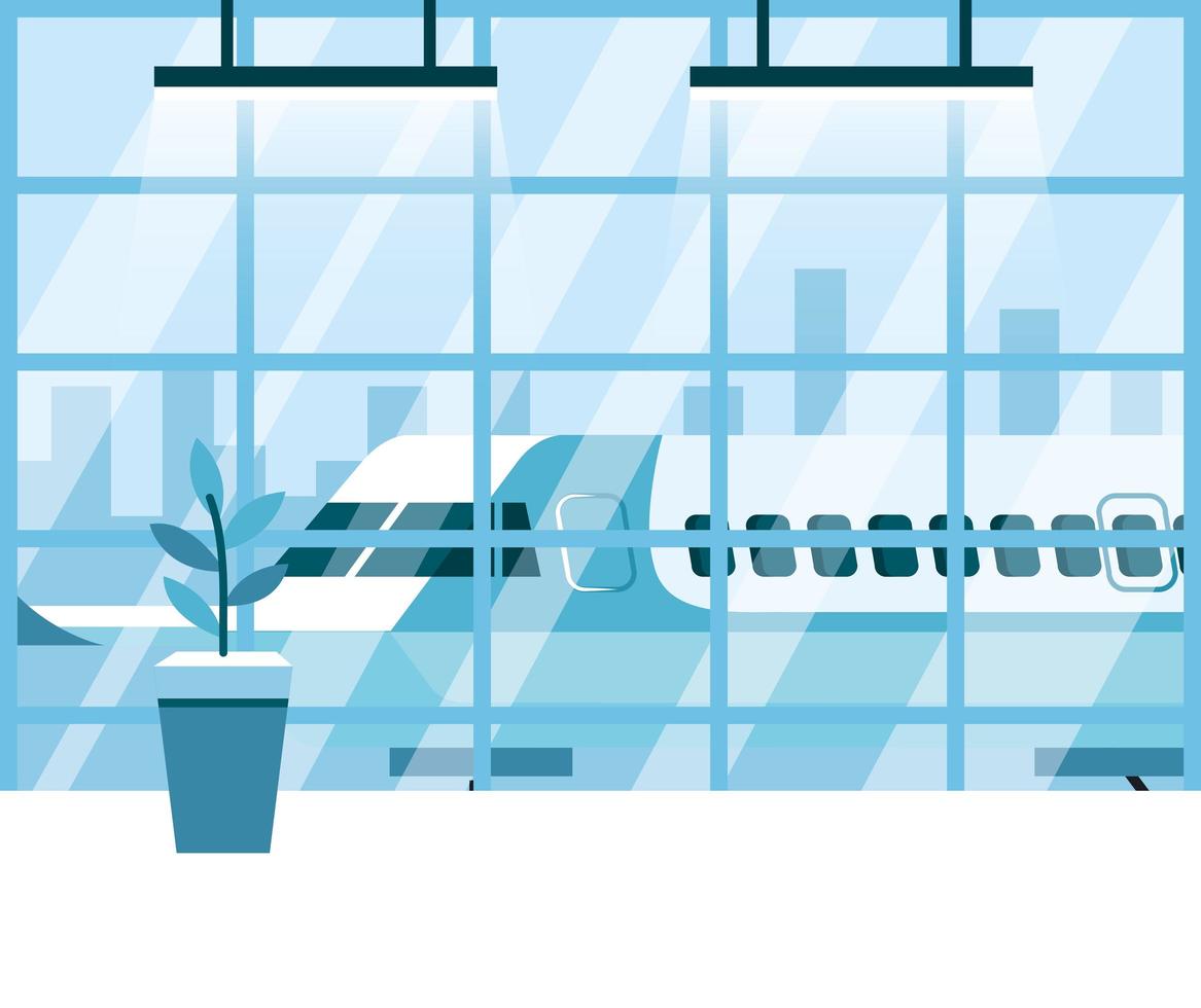 luchthaven, interieur wachthal, vertrekhal moderne terminal vector