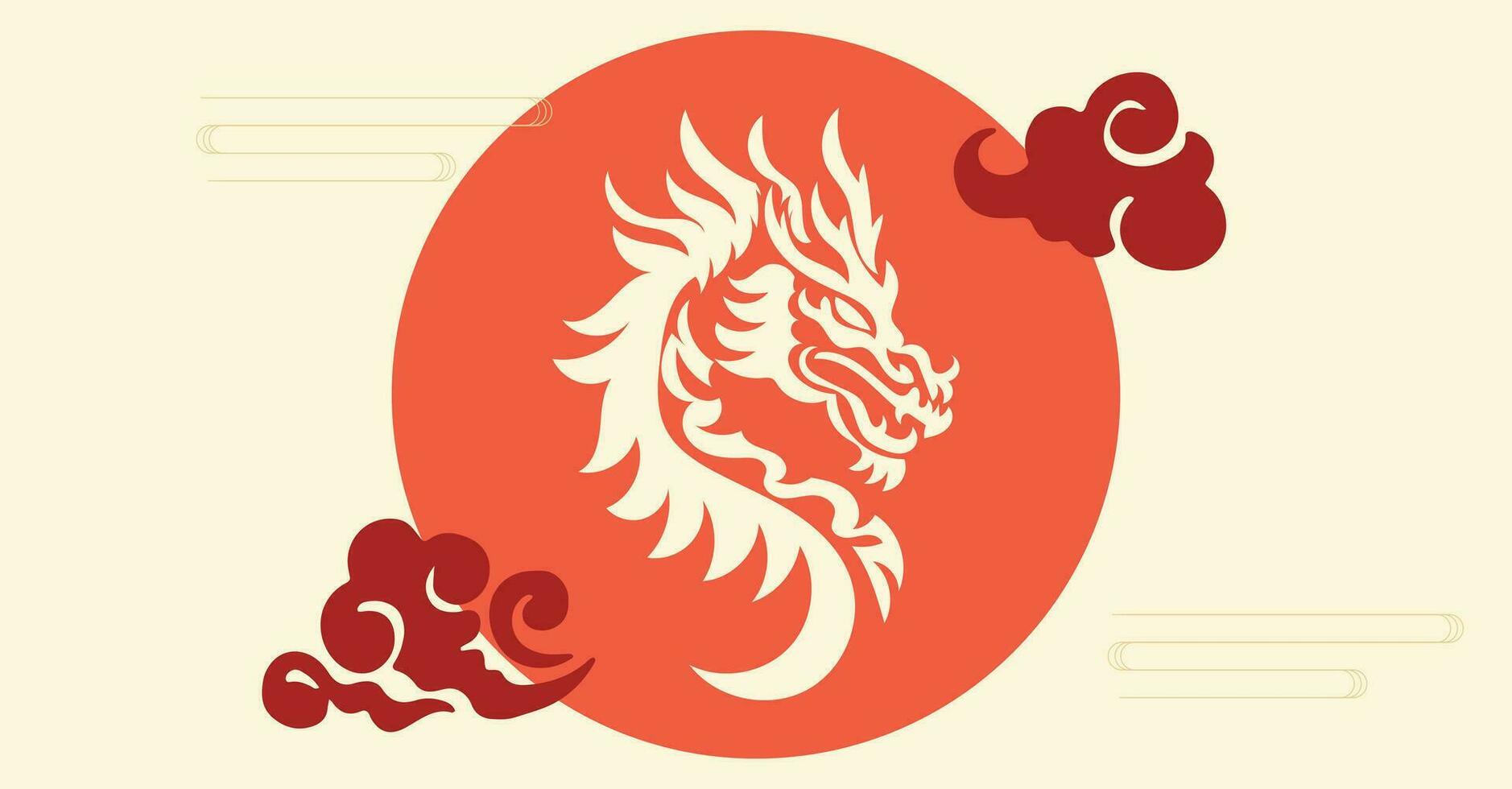 Chinese nieuw jaar 2024, de jaar van de draak, vector