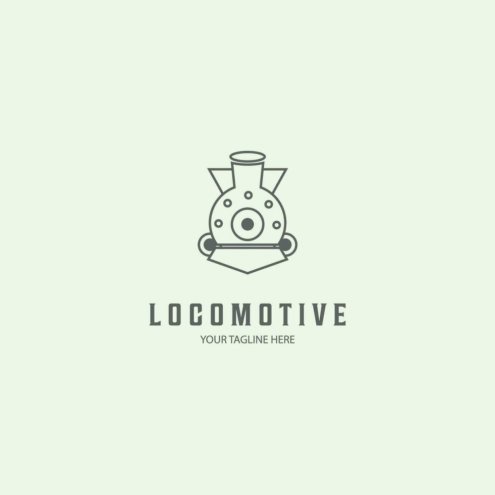 locomotief reizen logo lijn kunst minimalistische ontwerp vakantie vector