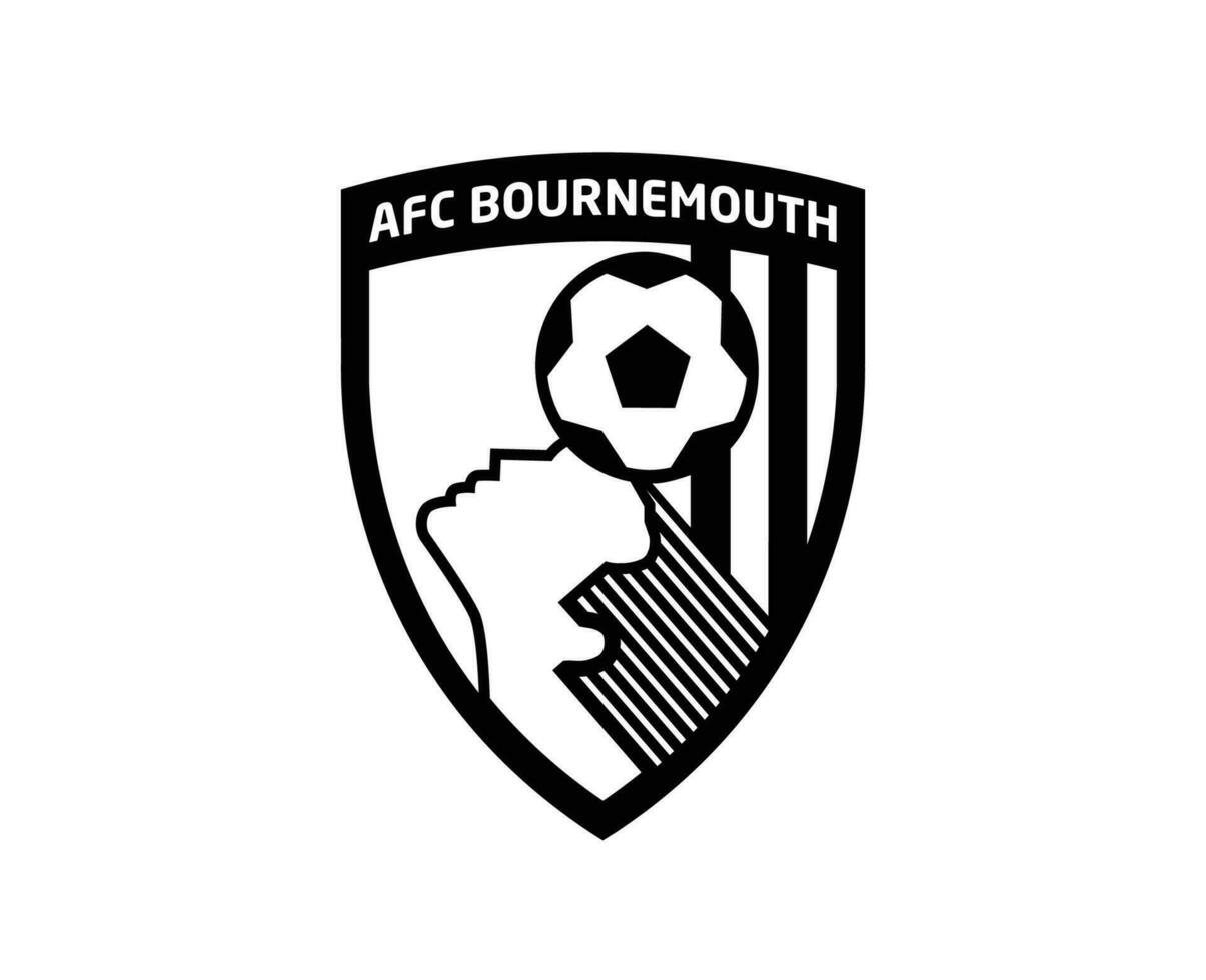 bournemouth club logo zwart en wit symbool premier liga Amerikaans voetbal abstract ontwerp vector illustratie