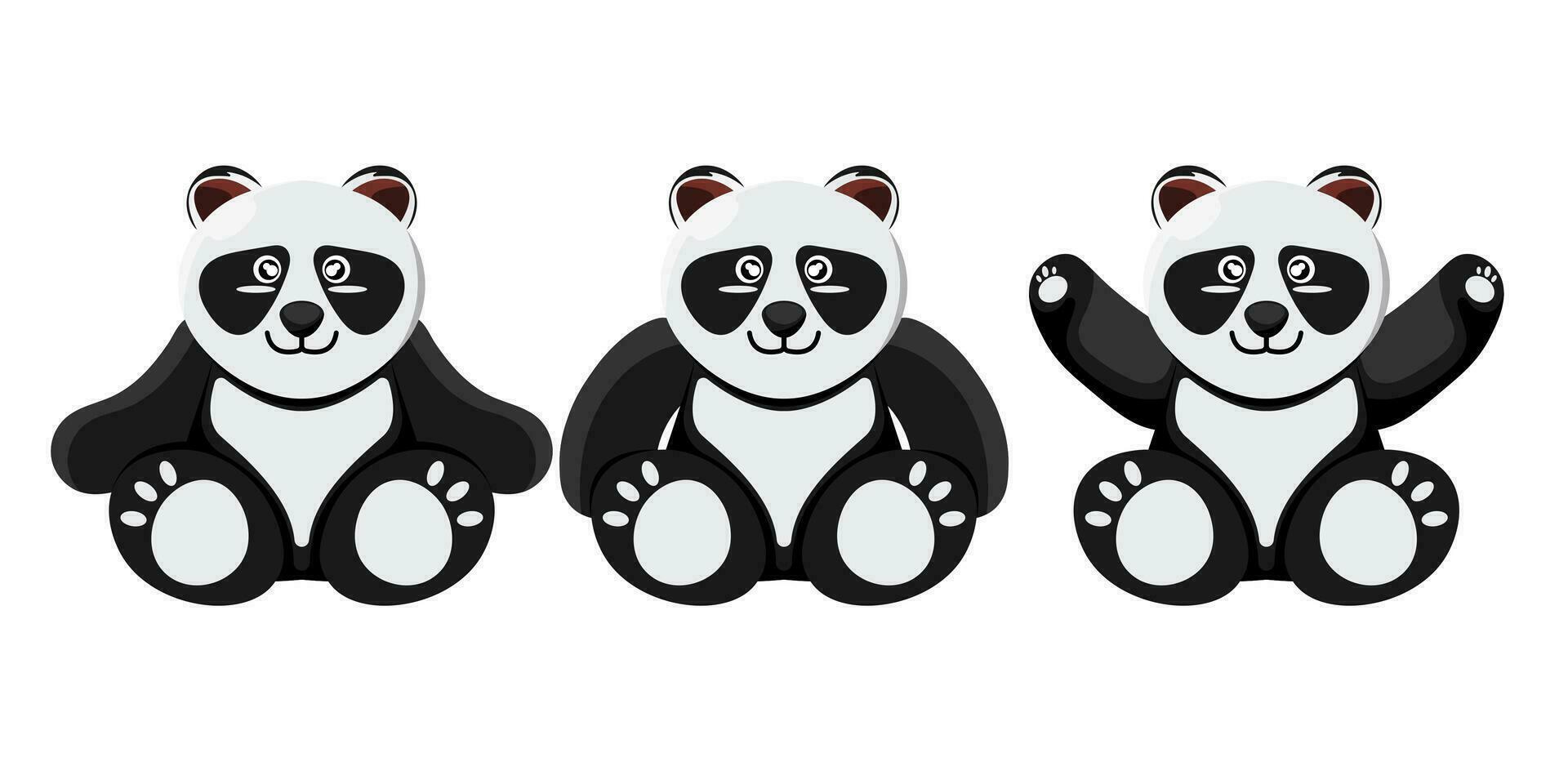 tekenfilm pop panda voor kinderen Aan geïsoleerd achtergrond, vector illustratie.