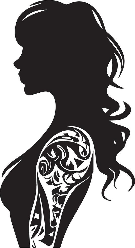 Dames gezicht tatoeëren ontwerp illustratie vector kunst