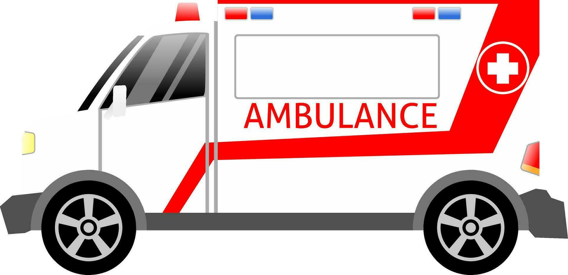 ambulance auto vector illustratie. noodgeval ambulance voor icoon, symbool en teken. ambulance auto voor ontwerp over noodgeval, medisch, ziekenhuis, helpen en redden