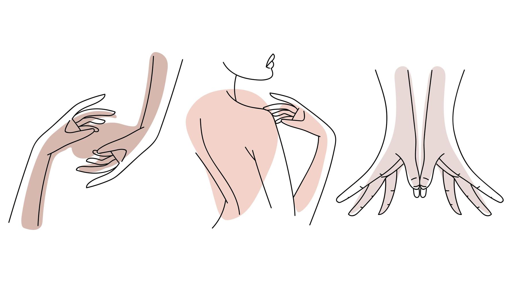 vrouwelijk lichaam handen vector