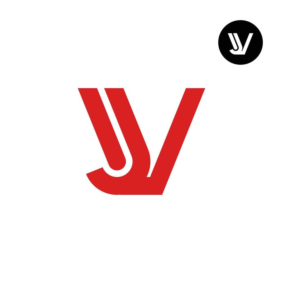 brief jv vj monogram logo ontwerp vector