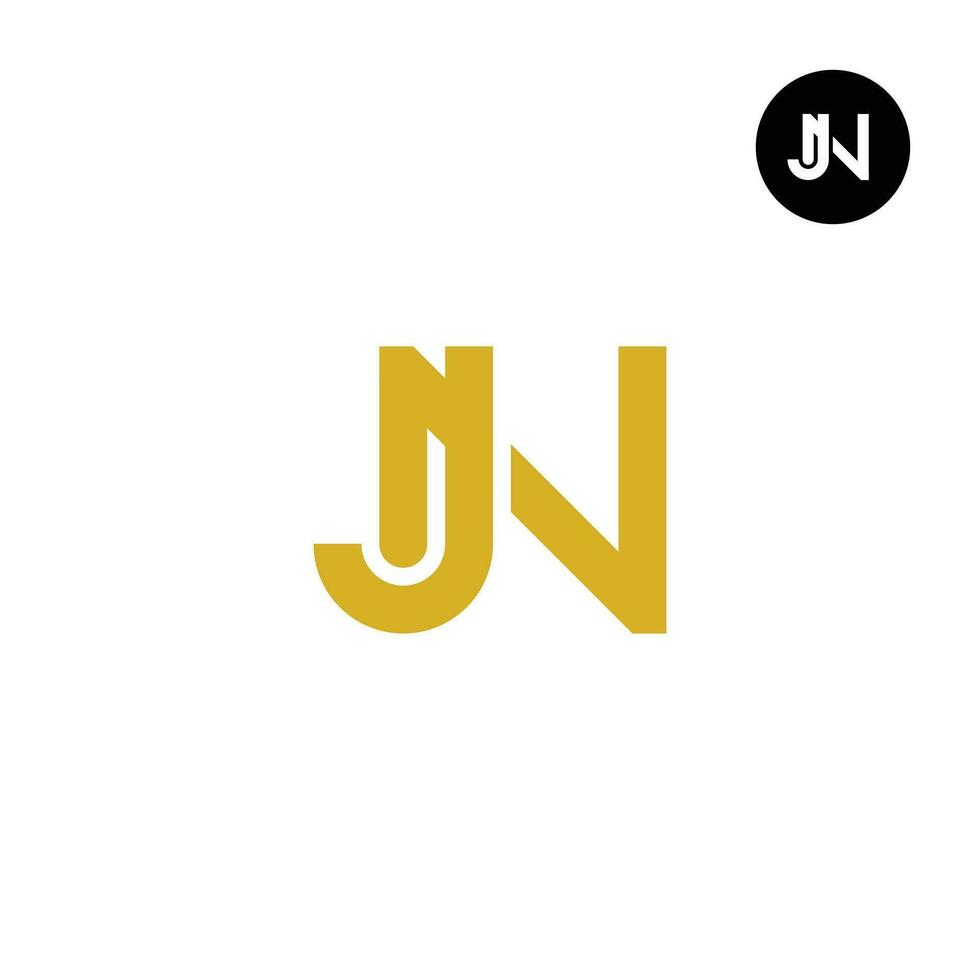 brief jn monogram logo ontwerp vector