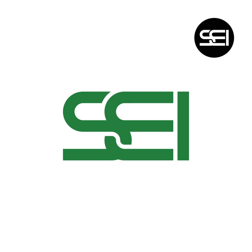 brief sei monogram logo ontwerp vector