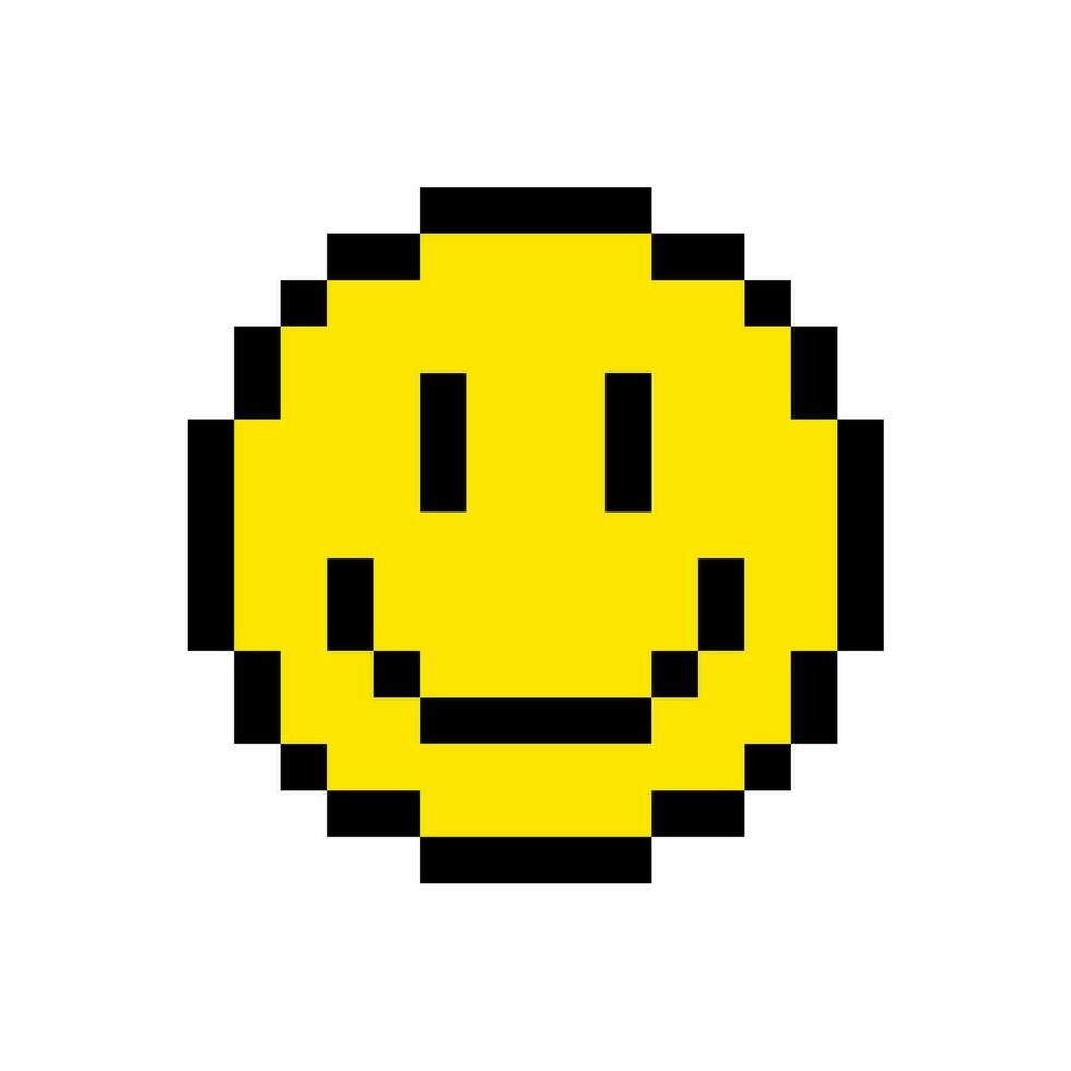 glimlach gezicht smiley pixel kunst vector