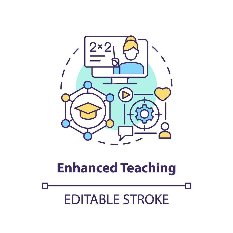 2d veelkleurig icoon vertegenwoordigen verbeterd onderwijs, geïsoleerd vector illustratie van innovatie in onderwijs.