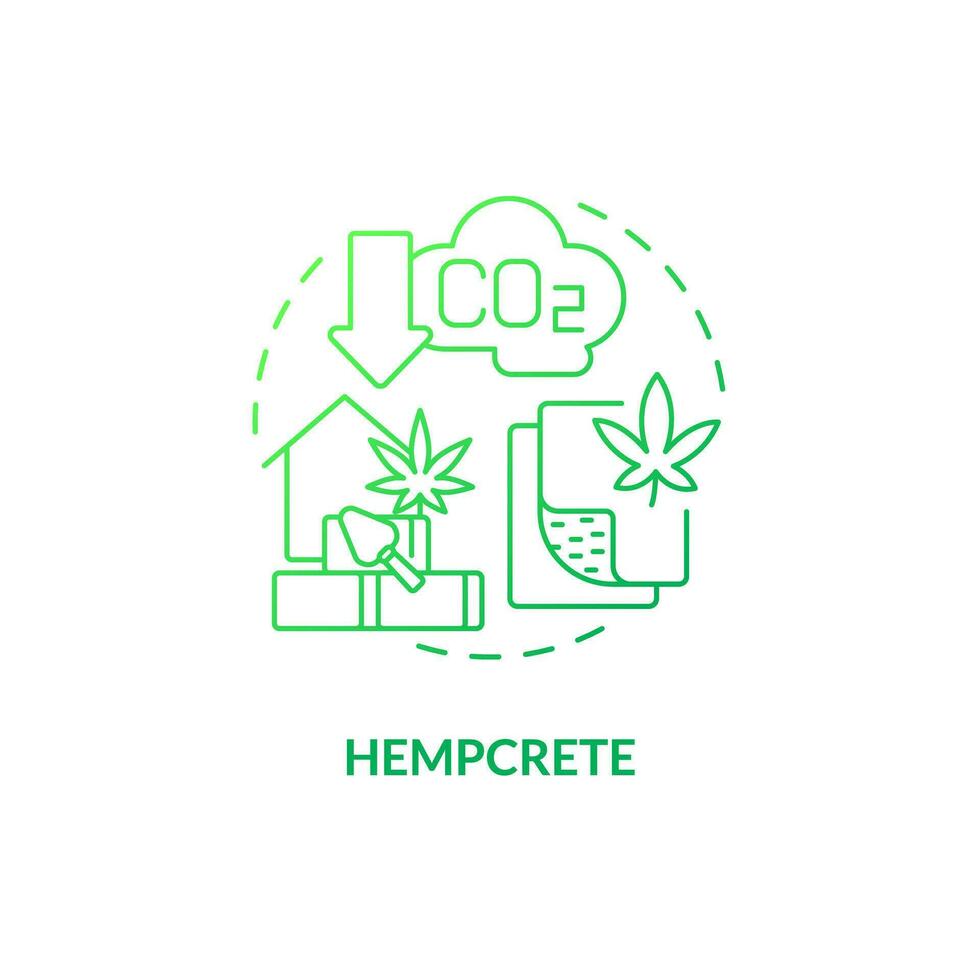 hennepbeton groen helling concept icoon. biocomposiet materiaal. fabriek gebaseerd. industrieel hennep bouw idee dun lijn illustratie. geïsoleerd schets tekening vector