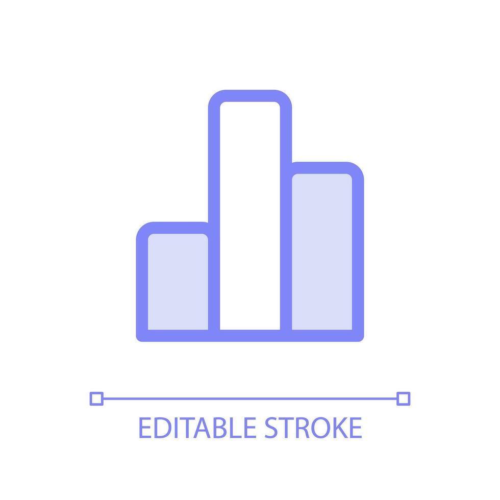 kolom diagram pixel perfect glasmorfisme ui icoon. verticaal bar grafiek. kleur gevulde lijn element met transparantie. vector pictogram in glas morfisme stijl. bewerkbare beroerte