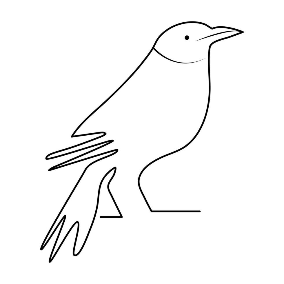 vogel single lijn lijn kunst vector ontwerp en lijn kunst vector tekening