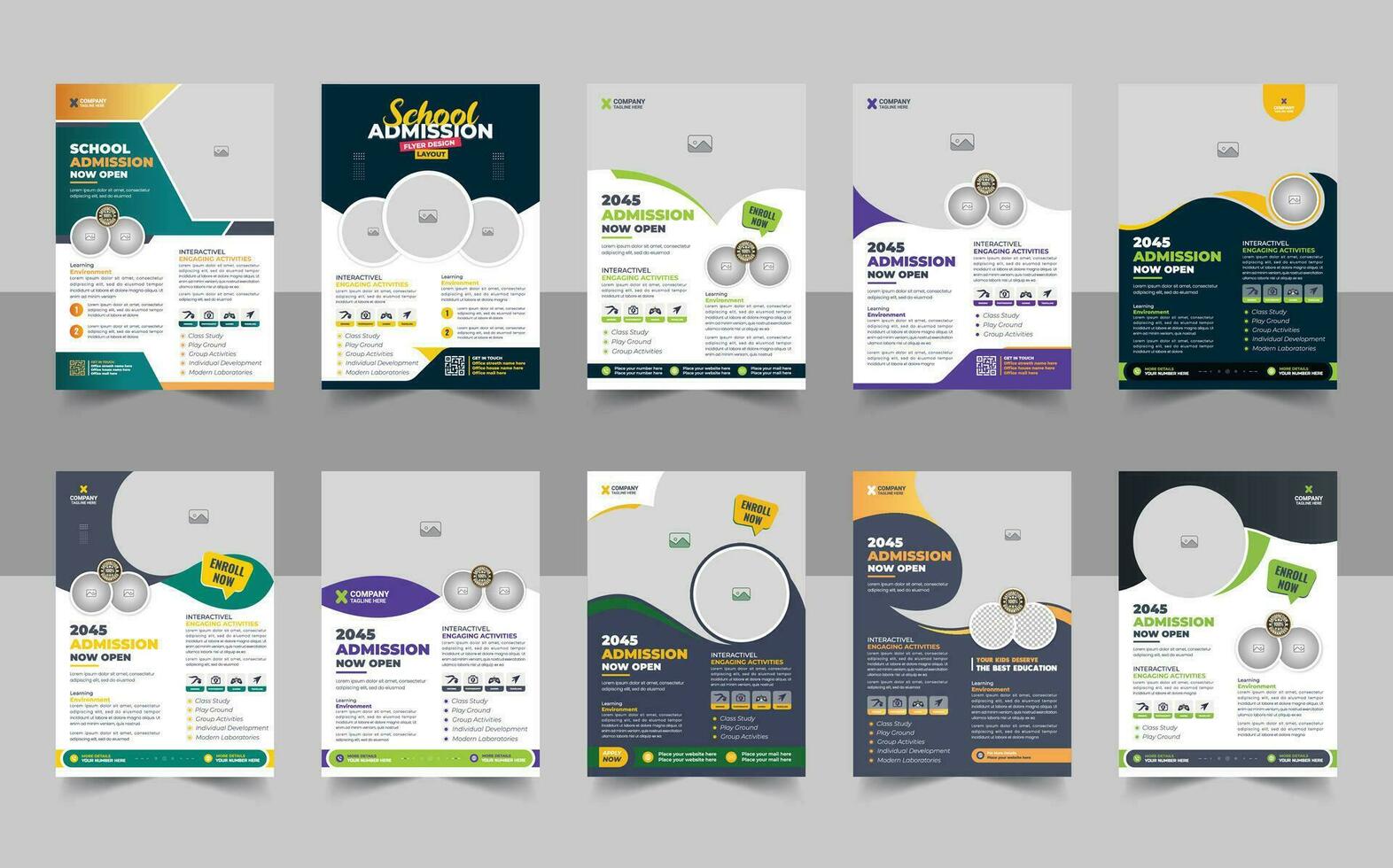 kinderen terug naar school- onderwijs toelating folder poster sjabloon bundel, kinderen kinderen terug naar school- onderwijs toelating folder poster lay-out, boek omslag, brochure, poster, brochure, sjabloon vector