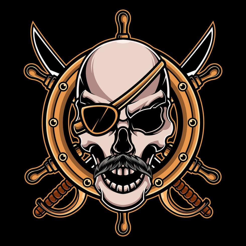 piraat schedel illustratie vector