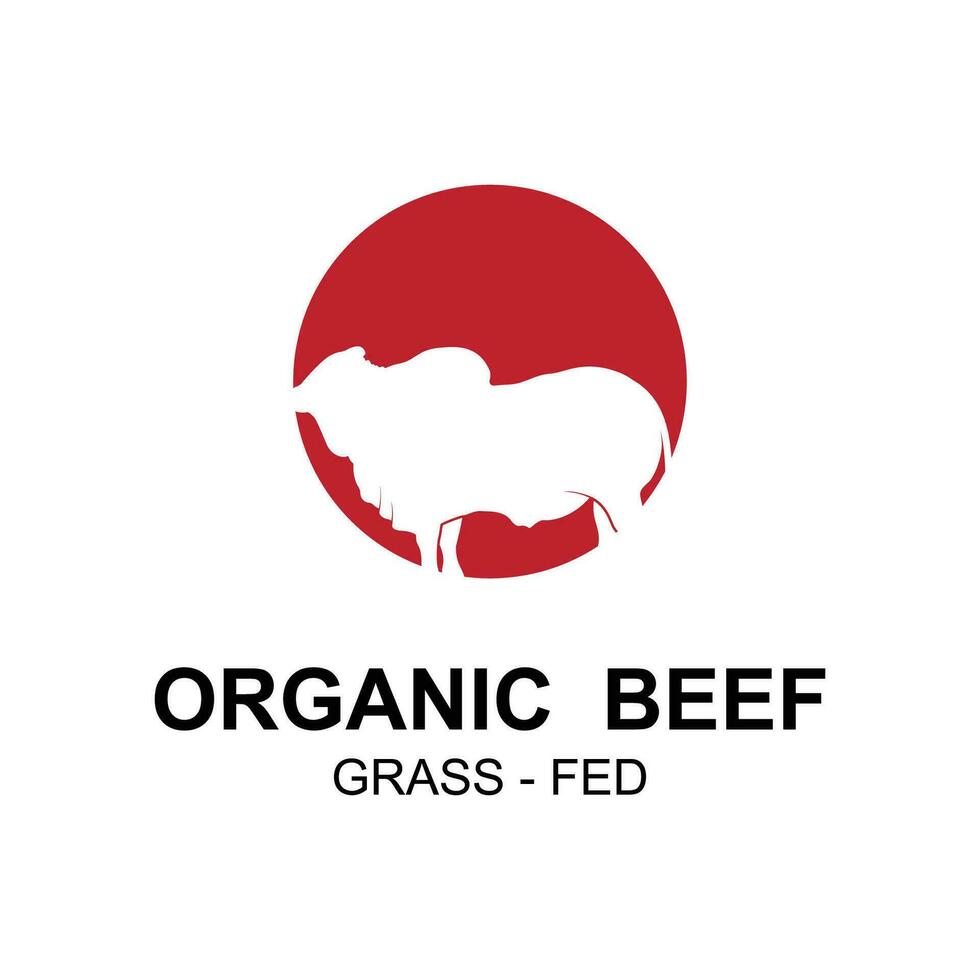 retro vintage boerderij vee angus vee rundvlees embleem label logo ontwerp vector