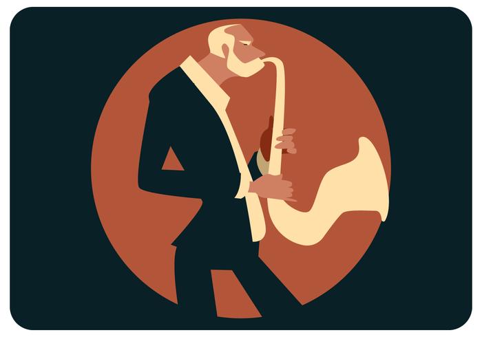 Oude saxofonist Vector