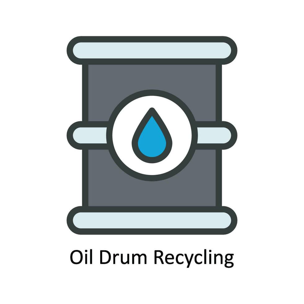 olie trommel recycling vector vullen schets icoon ontwerp illustratie. natuur en ecologie symbool Aan wit achtergrond eps 10 het dossier