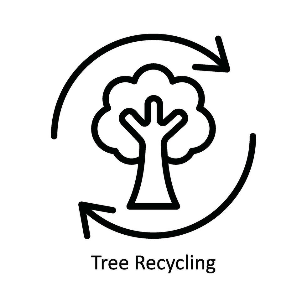 boom recycling vector schets icoon ontwerp illustratie. natuur en ecologie symbool Aan wit achtergrond eps 10 het dossier