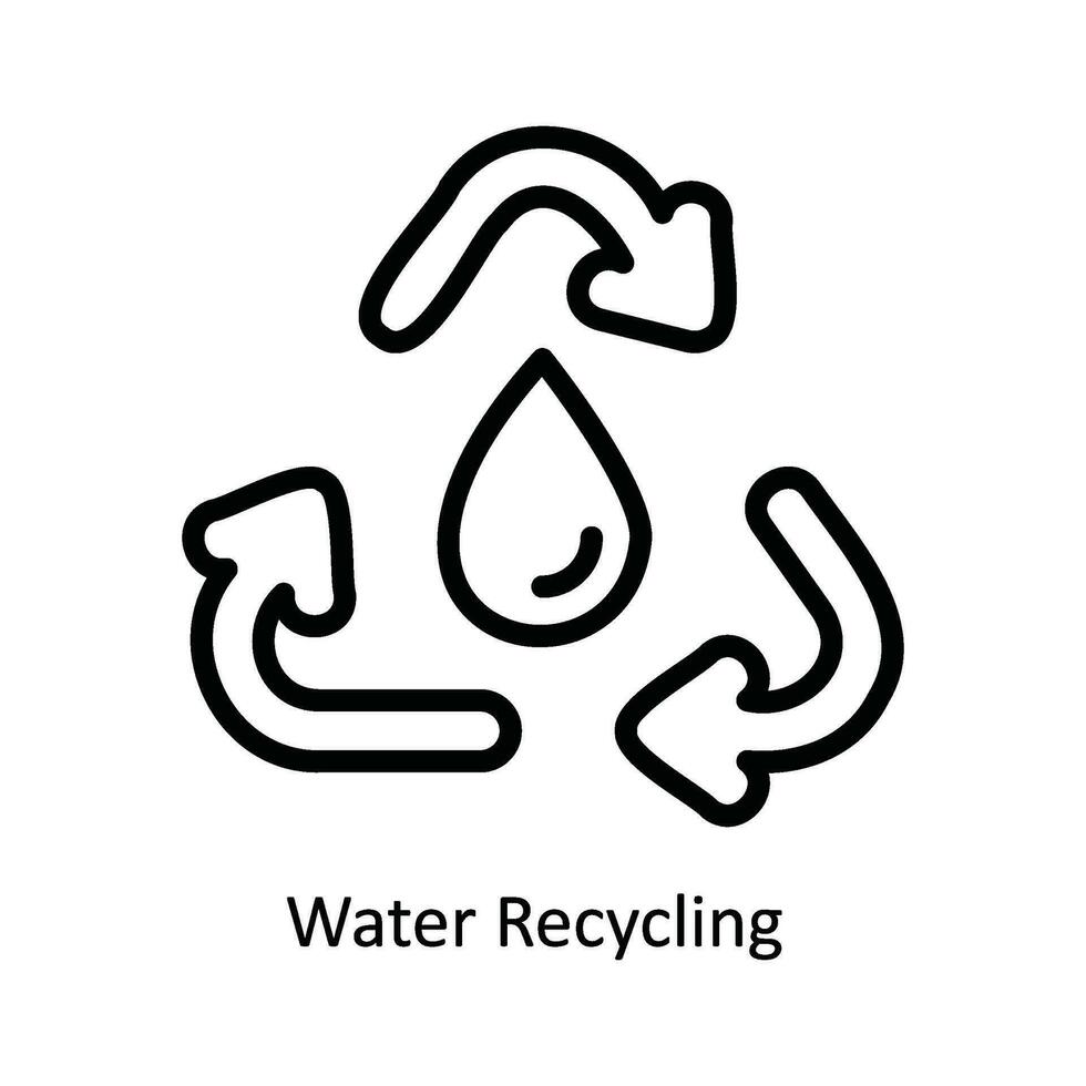 water recycling vector schets icoon ontwerp illustratie. natuur en ecologie symbool Aan wit achtergrond eps 10 het dossier