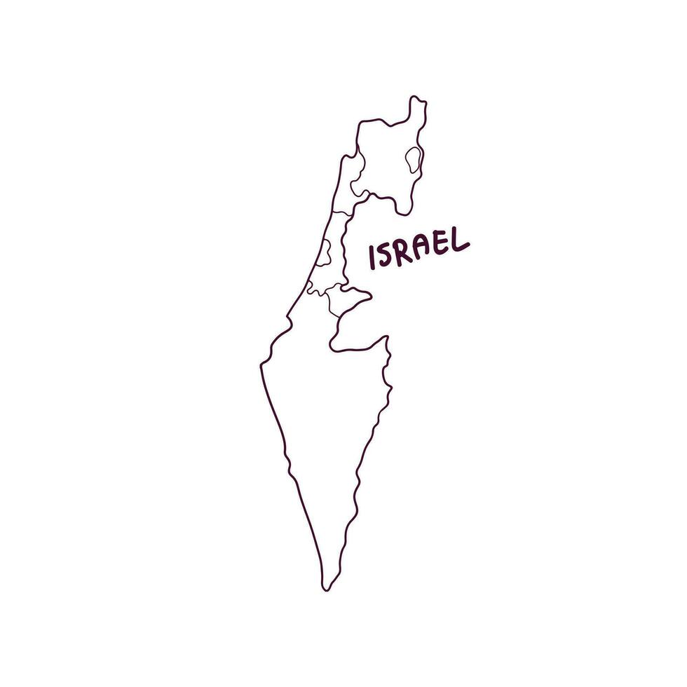 hand- getrokken tekening kaart van Israël. vector illustratie