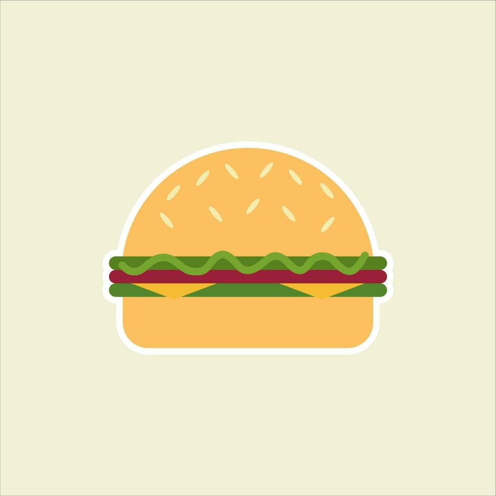 Hamburger vlak ontwerp vector illustratie. rommel voedsel en snel voedsel icoon voor restaurant