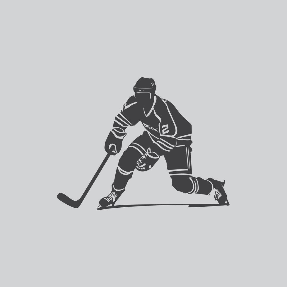 hockey speler silhouet nhl sport- spel vector reeks ontwerp