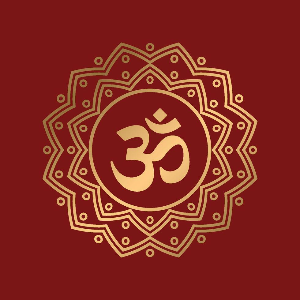 mandala met om Hindoe Indisch symbool vector