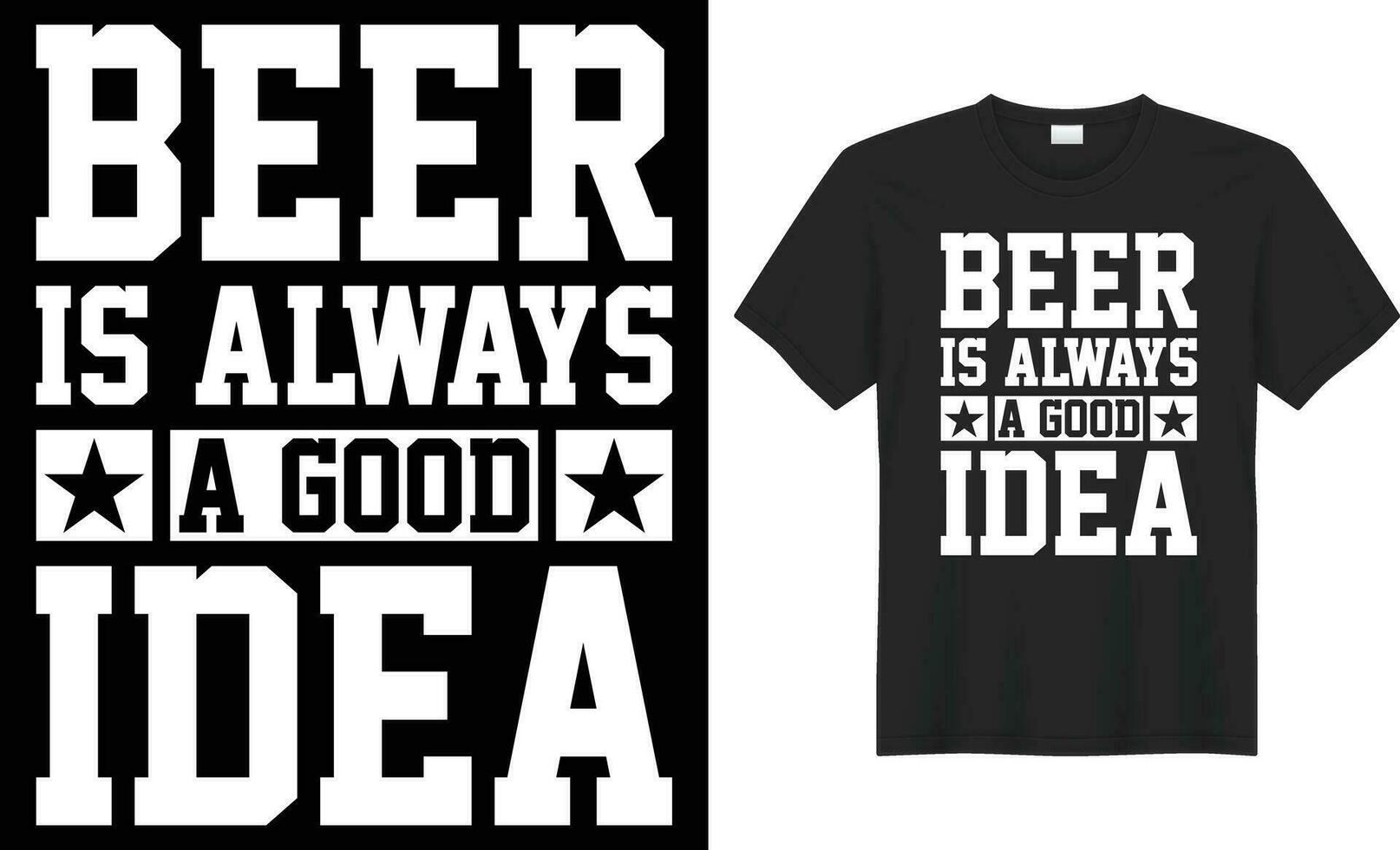 bier is altijd een mooi zo idee typografie vector t-shirt ontwerp. perfect voor afdrukken items en Tassen, sticker, mok, sjabloon, spandoek. handgeschreven vector illustratie. geïsoleerd Aan zwart achtergrond.