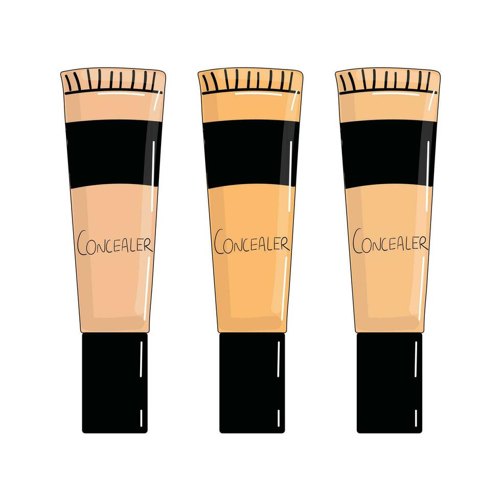 concealer reeks met drie verschillend tinten vector