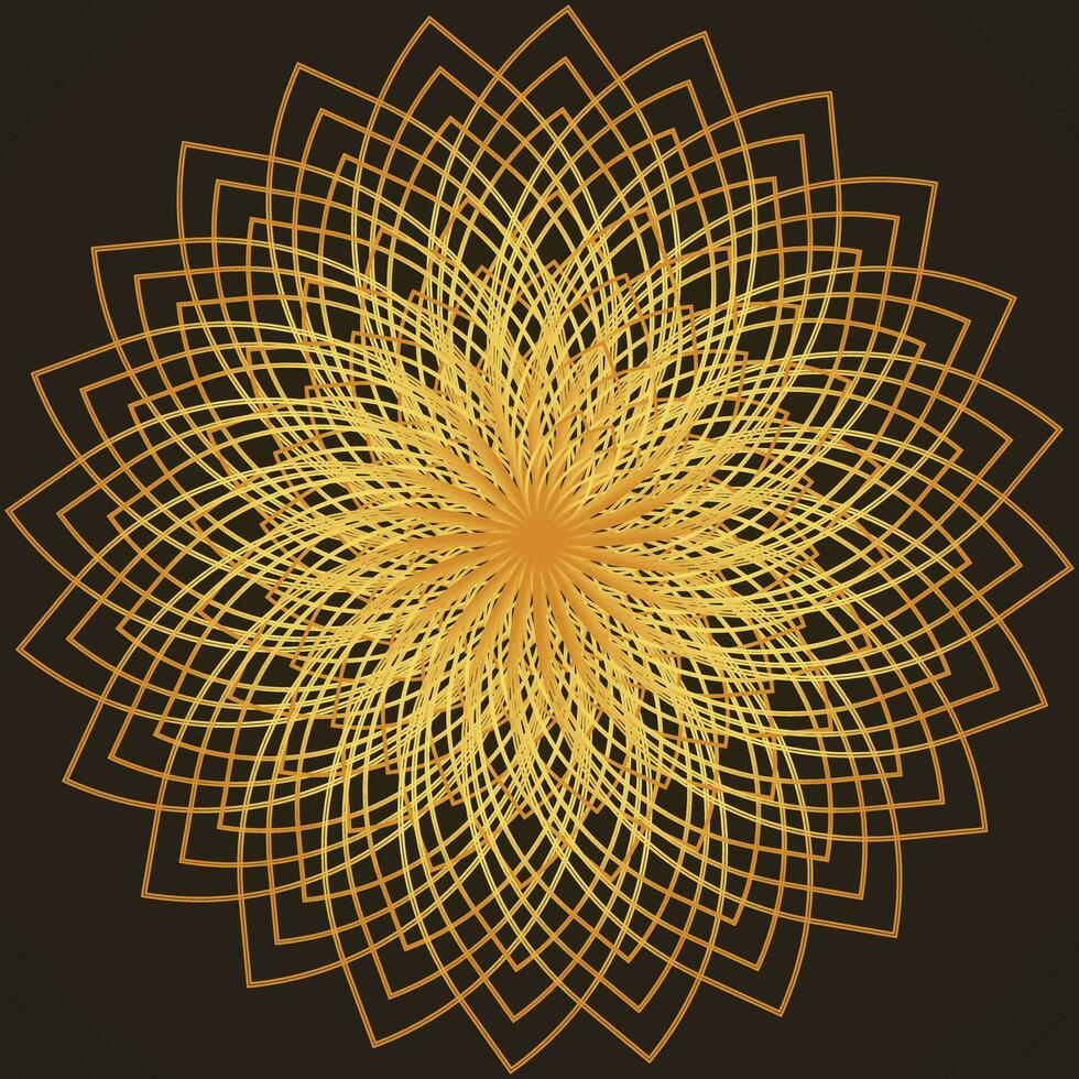 mandala gouden kleur vector, aziatisch, grens, tatoeëren, patroon, schets, ontwerp, achtergrond, abstract, bloem, bruiloft, kunst, hand, illustratie, yoga, bloemen, sjabloon, Indië, silhouet, Indisch vector