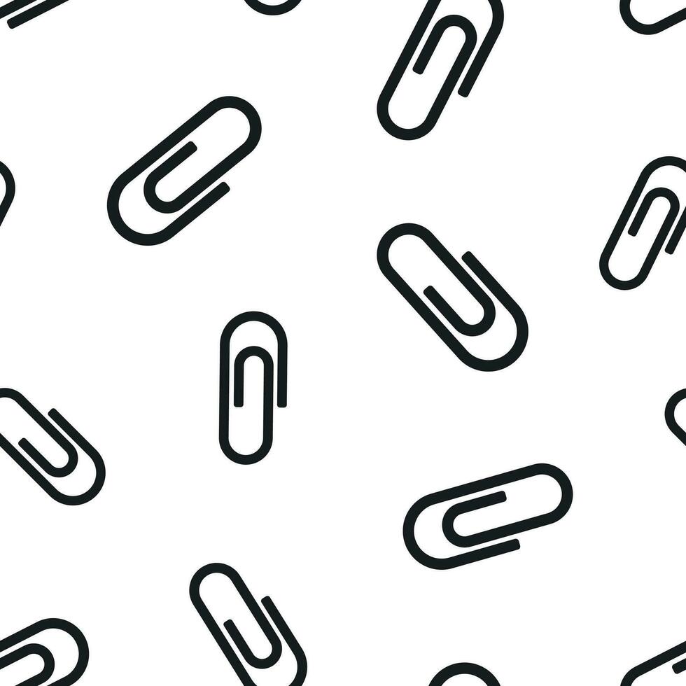 papier klem hechting icoon naadloos patroon achtergrond. bedrijf concept vector illustratie. paperclip symbool patroon.