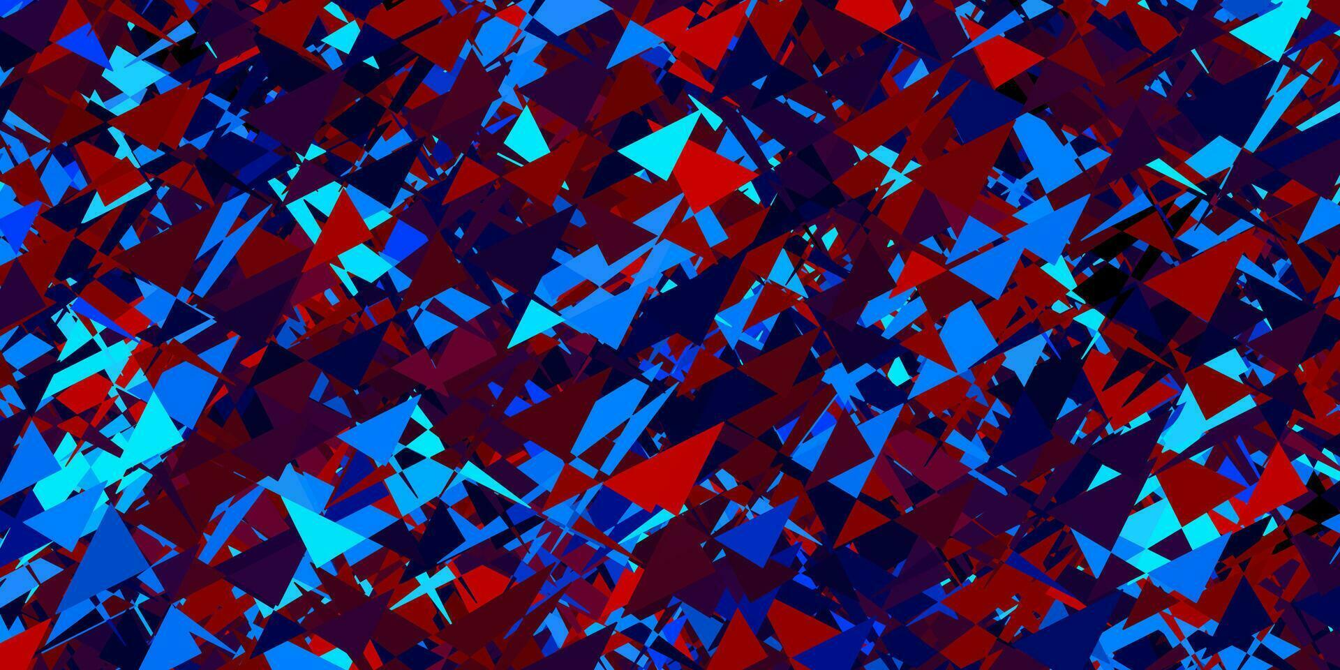 lichtblauwe, rode vectorachtergrond met driehoeken, lijnen. vector