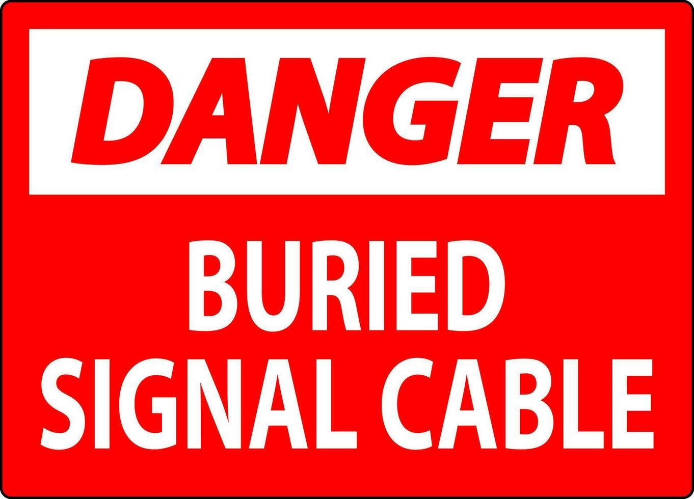 Gevaar teken, begraven signaal kabel Aan wit gemaakt vector