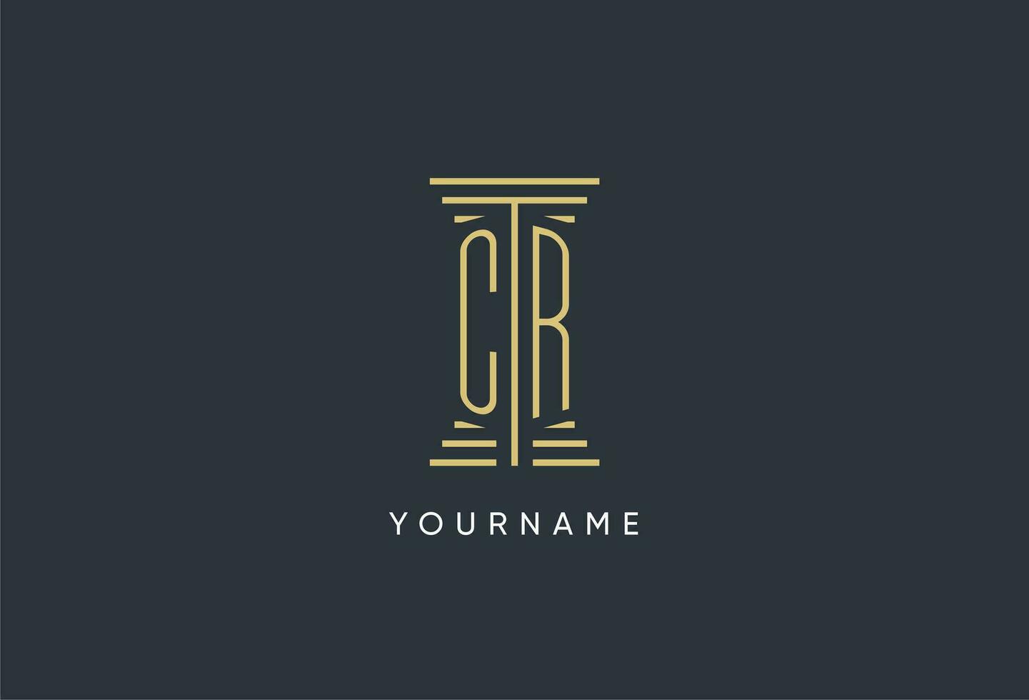 cr eerste monogram met pijler vorm logo ontwerp vector