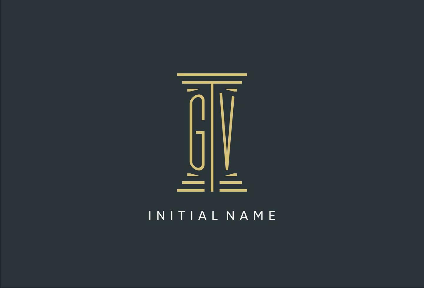 gv eerste monogram met pijler vorm logo ontwerp vector