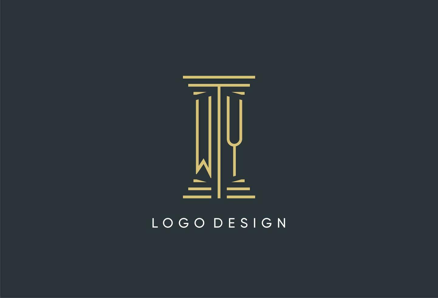 wy eerste monogram met pijler vorm logo ontwerp vector
