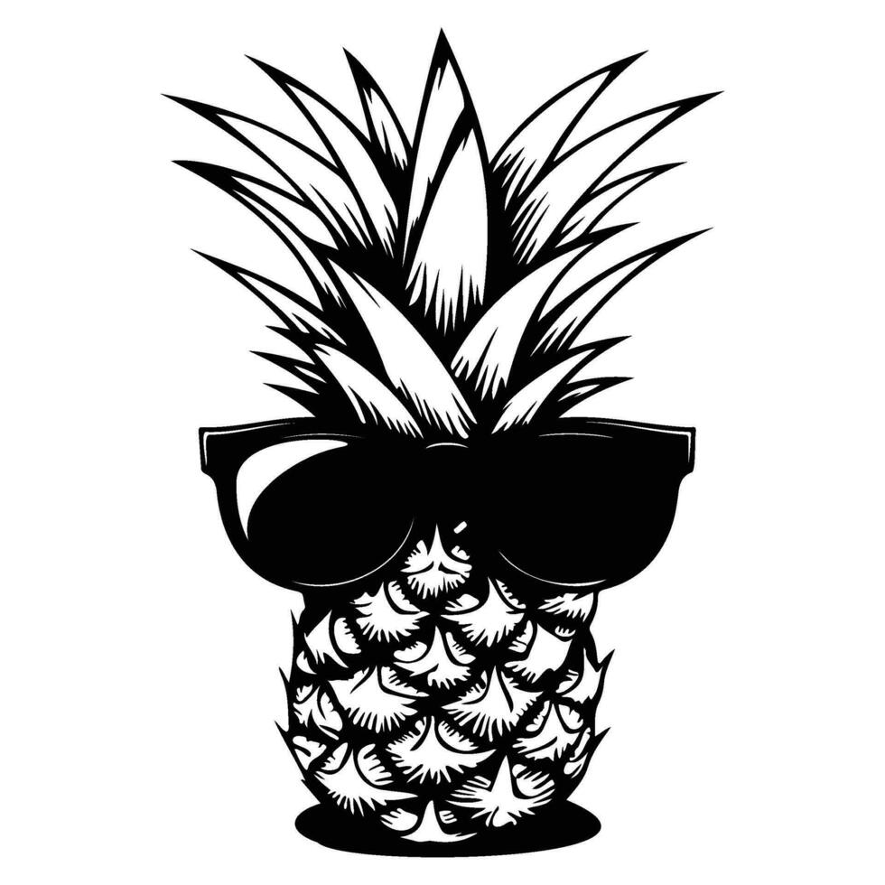 ananas vervelend zonnebril, zomer ananas vector