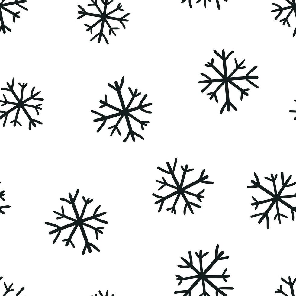 hand- getrokken sneeuwvlok icoon naadloos patroon achtergrond. bedrijf concept vector illustratie. hand getekend winter Kerstmis symbool patroon.