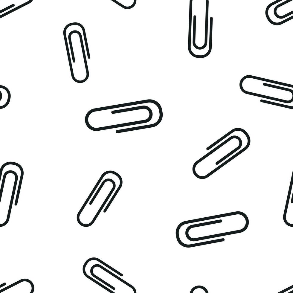 papier klem hechting icoon naadloos patroon achtergrond. bedrijf concept vector illustratie. paperclip symbool patroon.