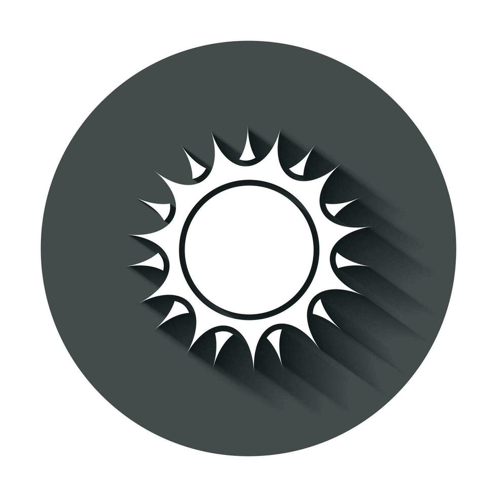 zon vector icoon. zomer zonneschijn illustratie met lang schaduw. zon zonlicht concept.