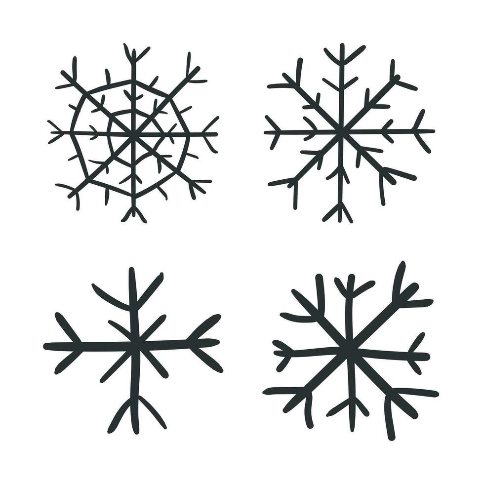 hand- getrokken sneeuwvlok vector icoon. sneeuw vlok schetsen tekening illustratie. hand getekend winter Kerstmis concept.