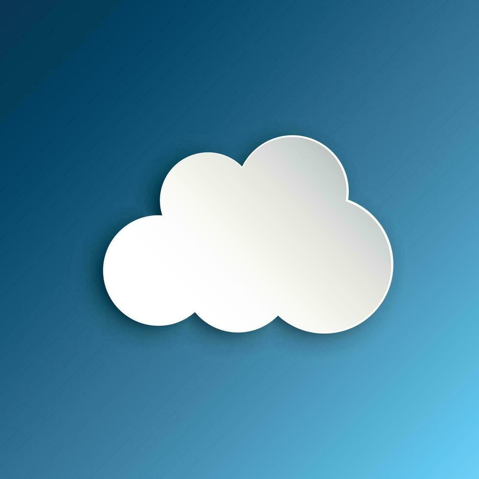 papier wolken Aan een blauw lucht. tekenfilm papier wolk illustratie achtergrond. lucht bedrijf concept. vector