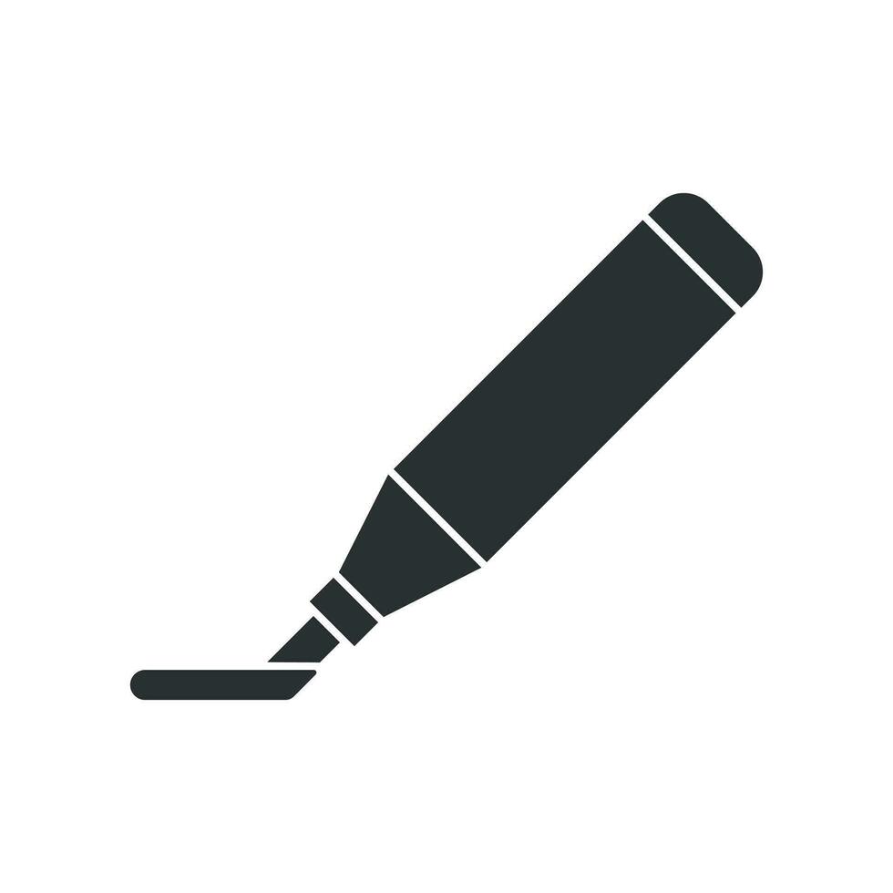 markeerstift markeerstift pen icoon in vlak stijl. hoogtepunt illustratie Aan wit geïsoleerd achtergrond. kantoor schrijfbehoeften concept. vector