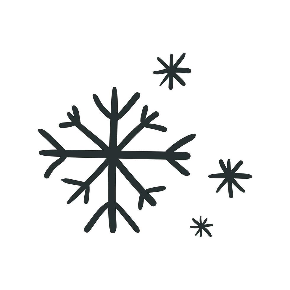 hand- getrokken sneeuwvlok vector icoon. sneeuw vlok schetsen tekening illustratie. hand getekend winter Kerstmis concept.