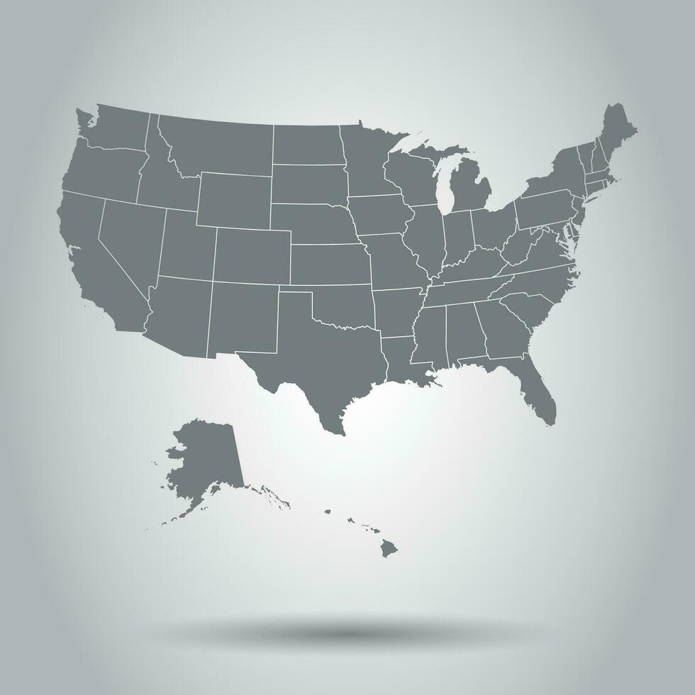 Verenigde Staten van Amerika kaart icoon. bedrijf cartografie concept Verenigde staten van Amerika pictogram. vector illustratie Aan wit achtergrond.