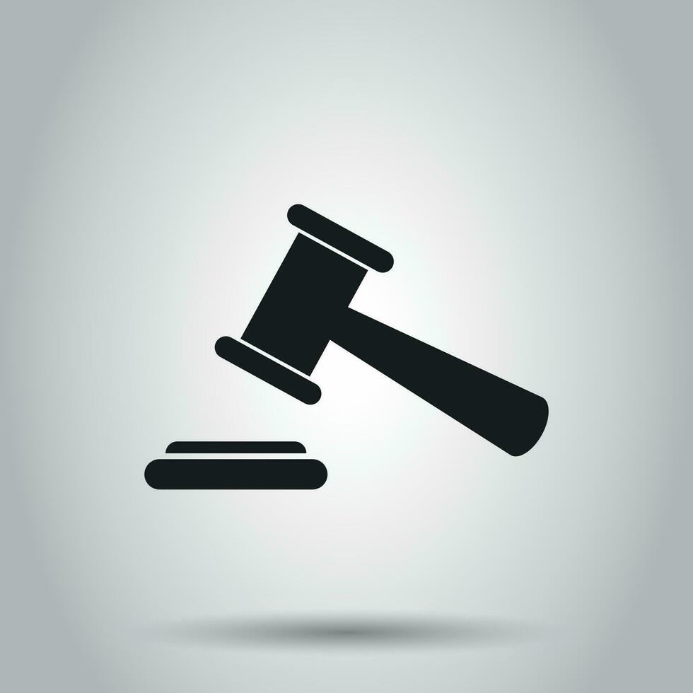 veiling hamer icoon. vector illustratie Aan geïsoleerd achtergrond. bedrijf concept rechtbank tribunaal pictogram.