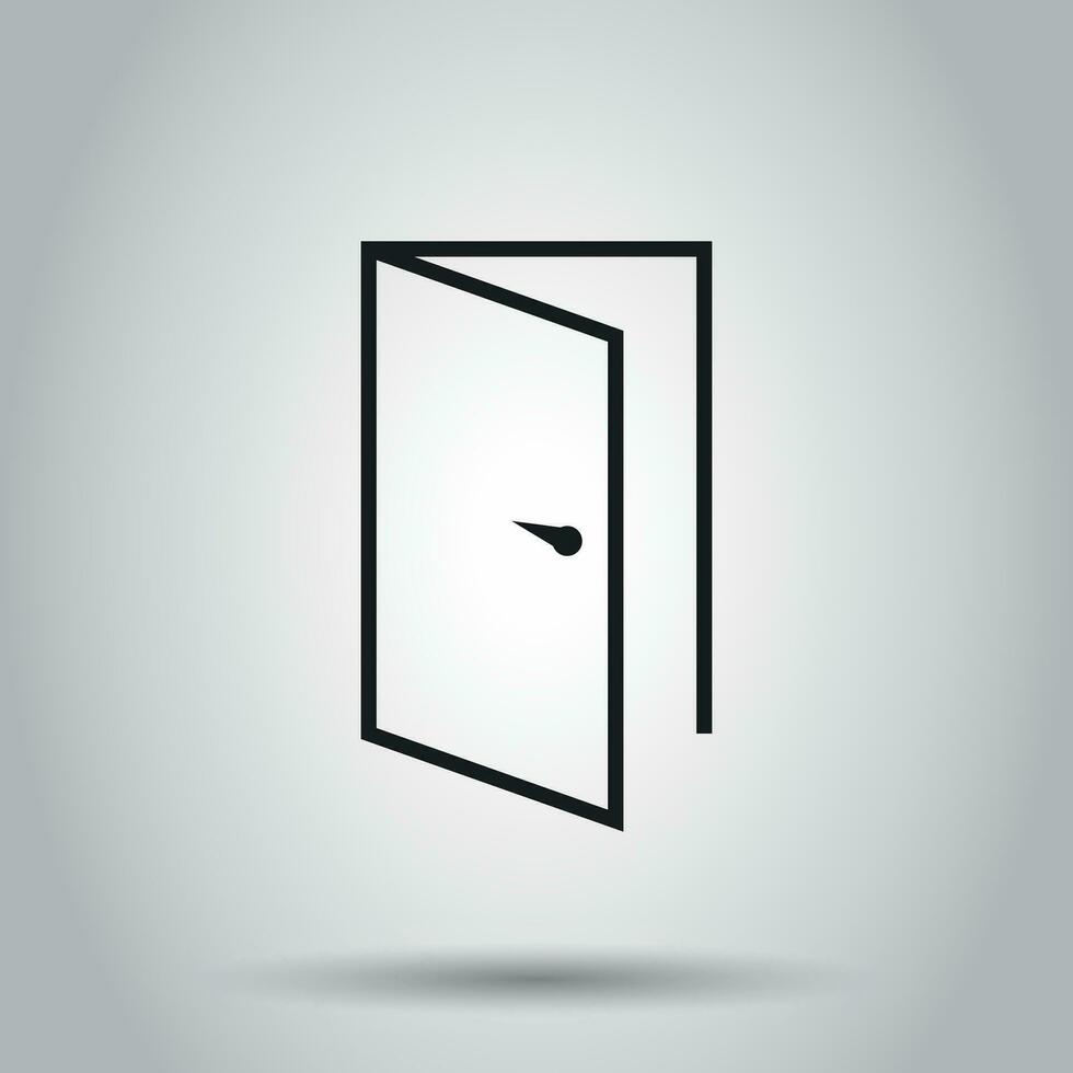 Uitgang deur in lijn stijl icoon. vector illustratie Aan geïsoleerd achtergrond. bedrijf concept Open deur pictogram.
