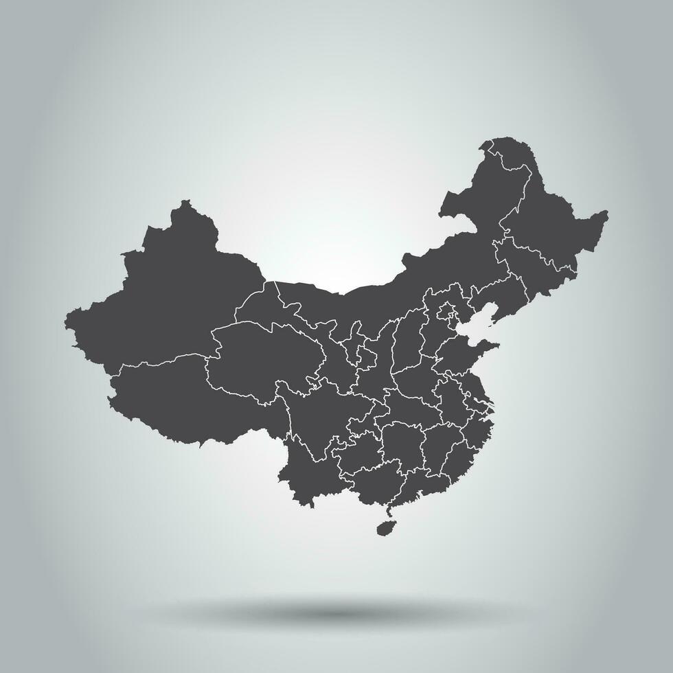 China kaart. vlak vector illustratie Aan wit achtergrond