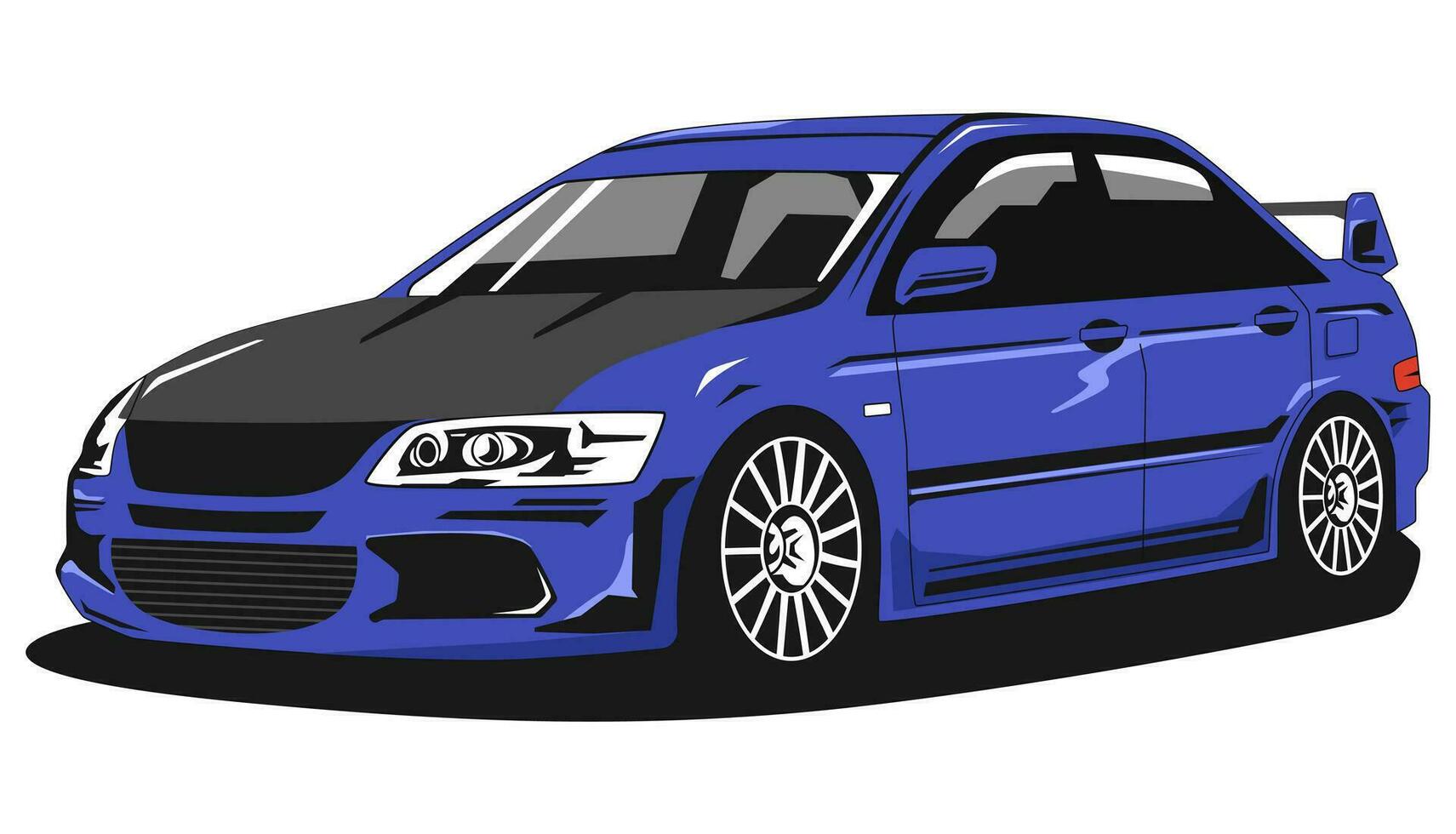 blauw sport auto geïsoleerd wit achtergrond vector