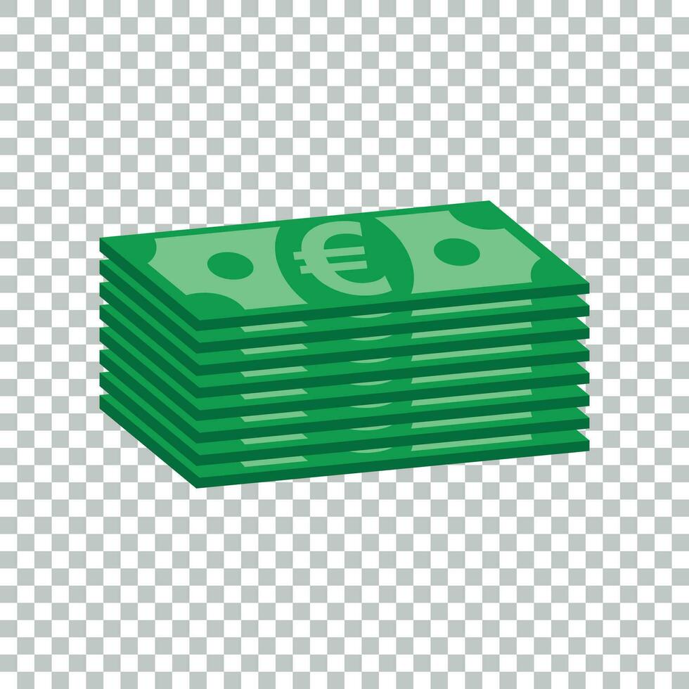 stapels van euro contant geld. vector illustratie in vlak ontwerp Aan geïsoleerd achtergrond
